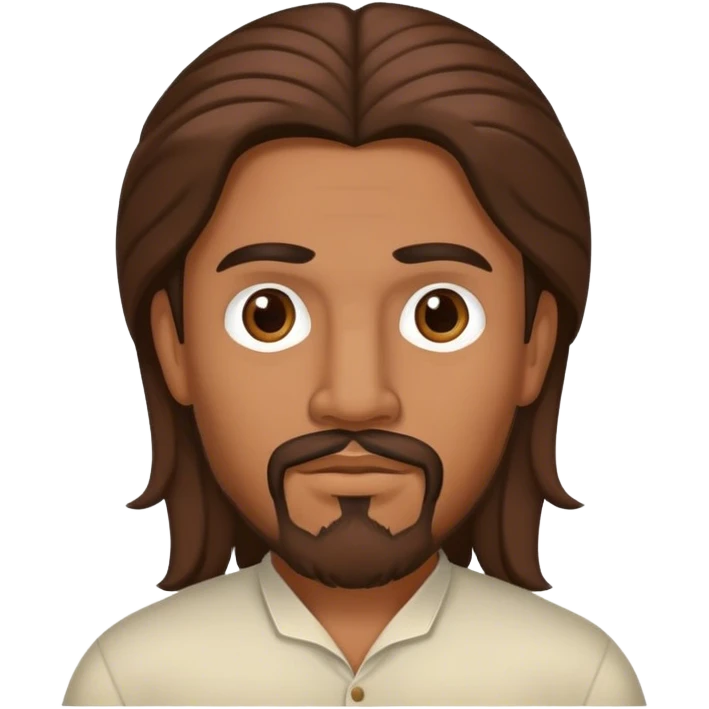 Mexican man with long brown hair and goatee emoji
