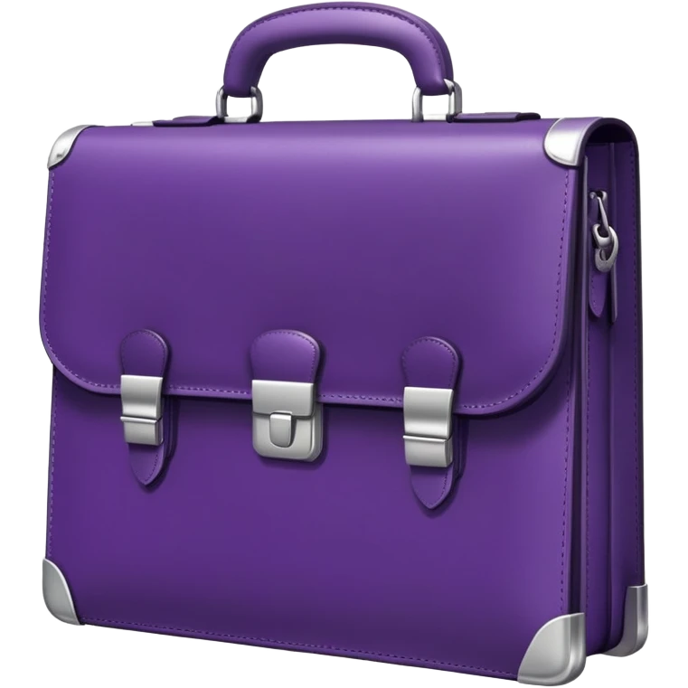 Angled purple briefcase silver hardware emoji