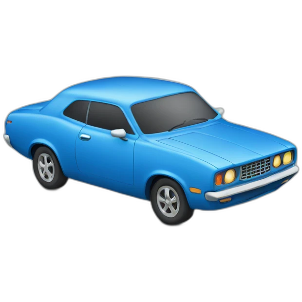 blue car with eyes emoji