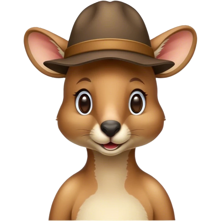 kangaroo with hat emoji