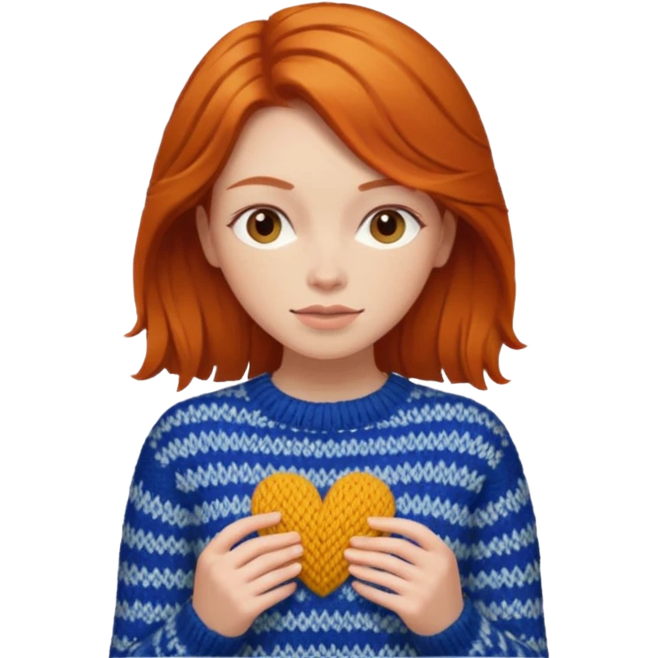 Knitted ginger hair woman emoji