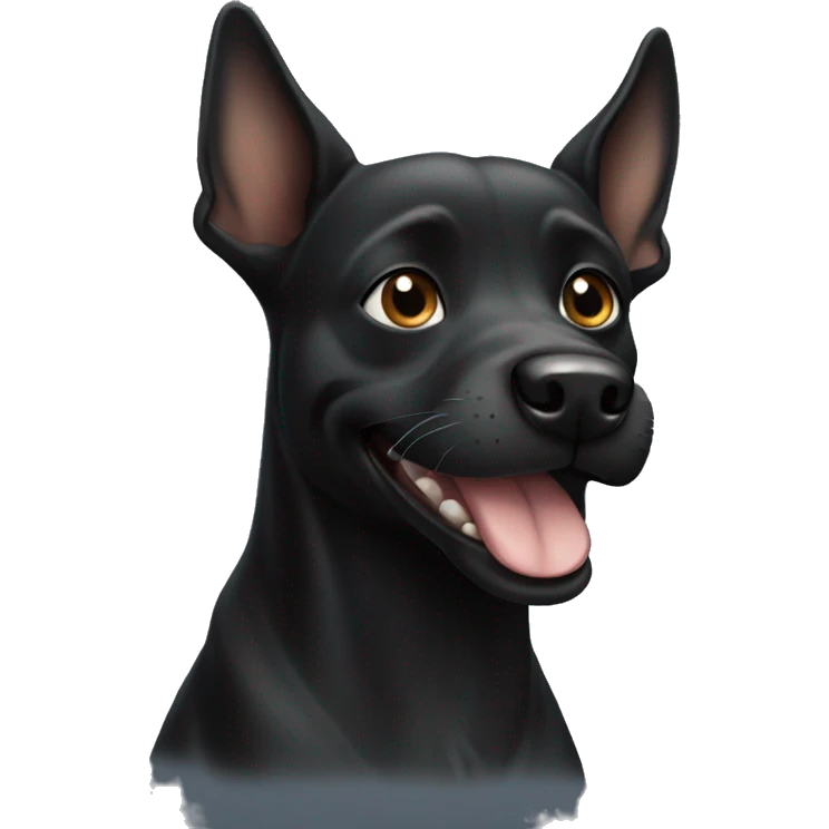Black happy dog emoji