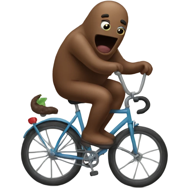 Poop riding a bike emoji
