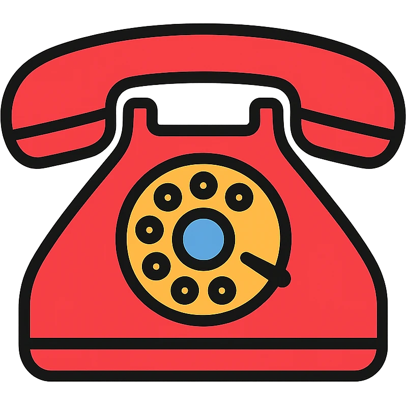 classic rotary telephone icon in color emoji