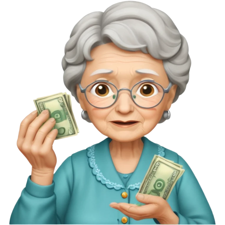 the granny should be counting money emoji
