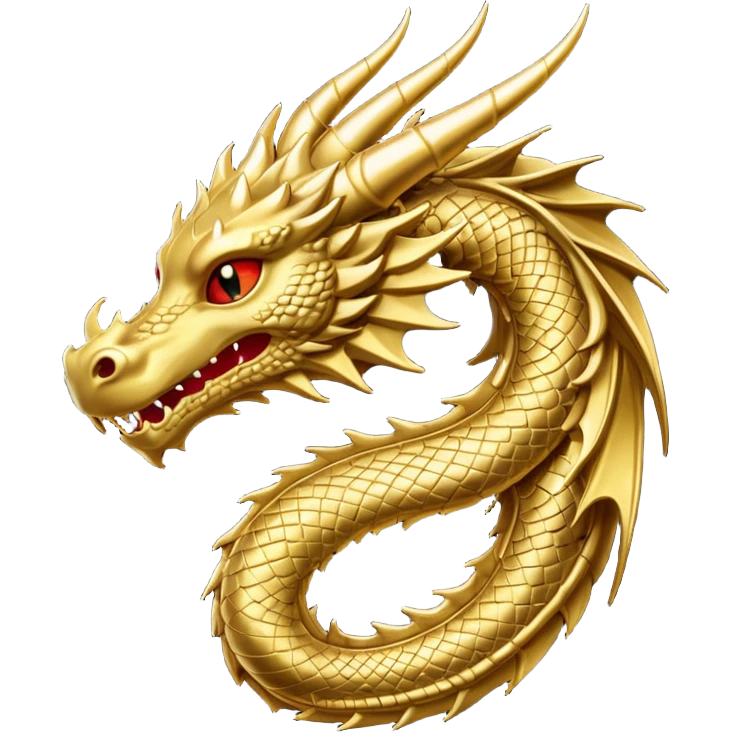 iOS emoji, minimal dragon symbol, dark fantasy, line icon emoji