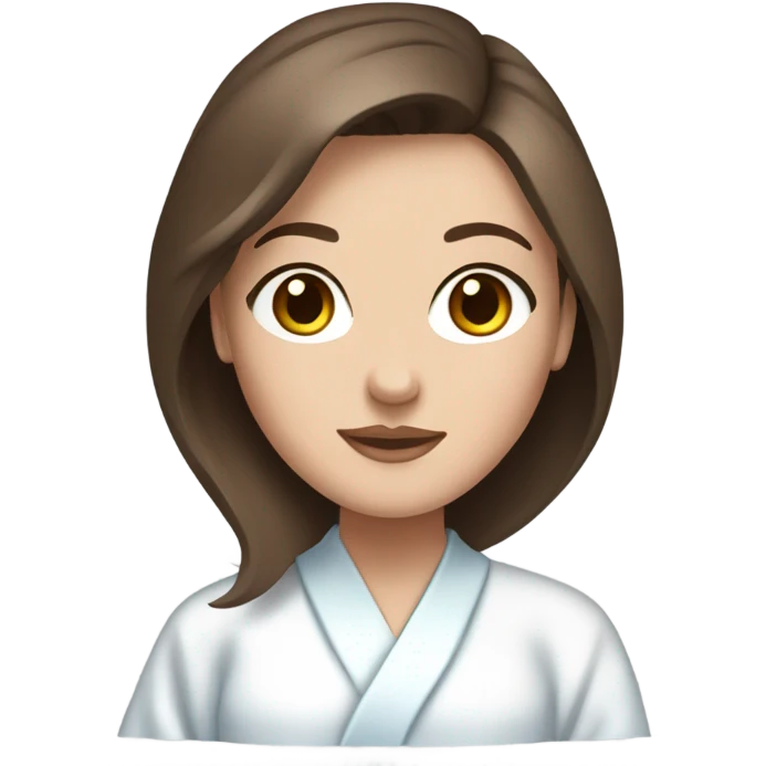 In Robe Spa day white girl brunette blue eyes freackles emoji