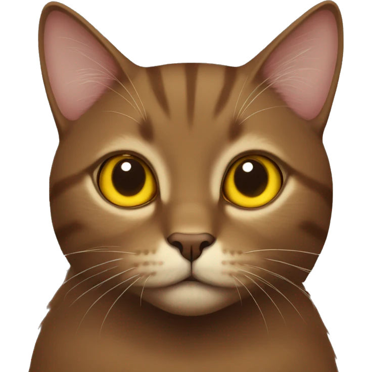 A brown cat with yellow eyes blowing a kiss emoji
