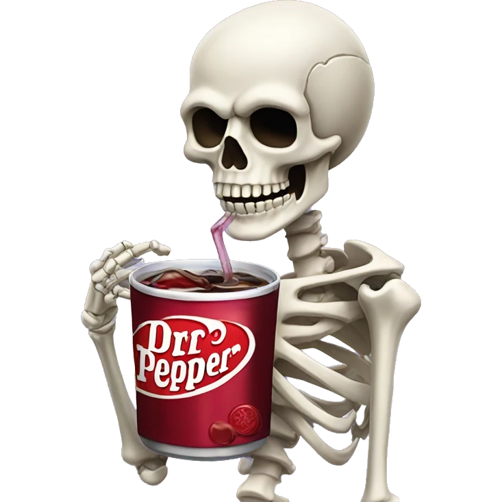 Skeleton drinking Dr Pepper  emoji