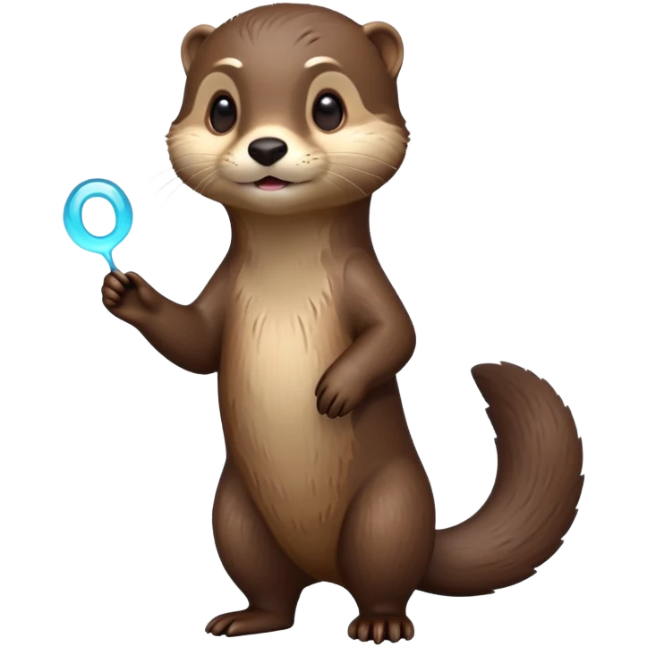 cinematic-noble [otter]-realistic-full-body-standing-emoji,-tail-tucked-close,-head-tilted-dramatically,-sleek-[brown]-fur,-simplified-yet-realistic-focused-features,-highly-detailed,-glowing-with-an-almost-sarcastic-glow  emoji