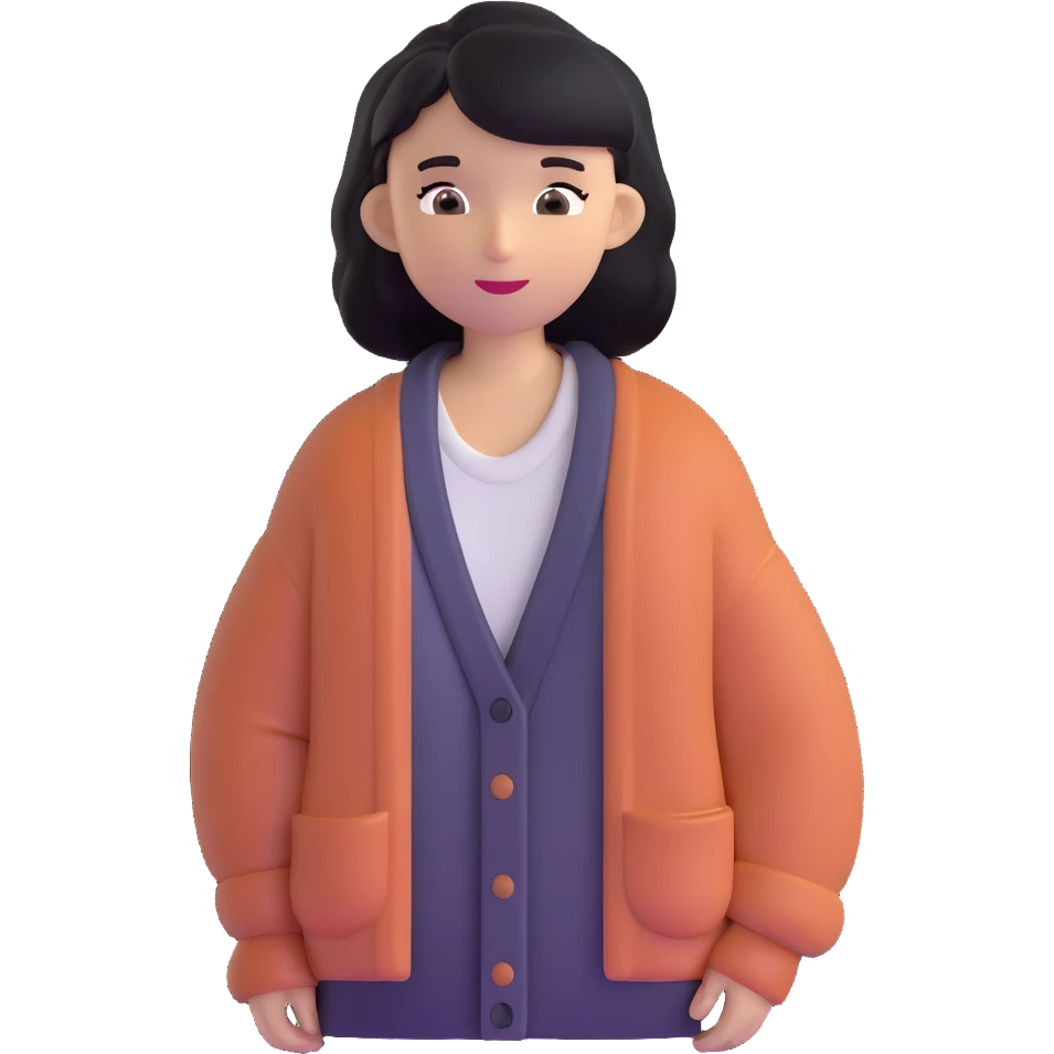 cozy cardigan sweater with indie singer vibe emoji
