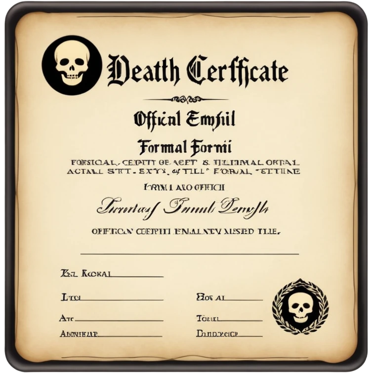 death certificate emoji