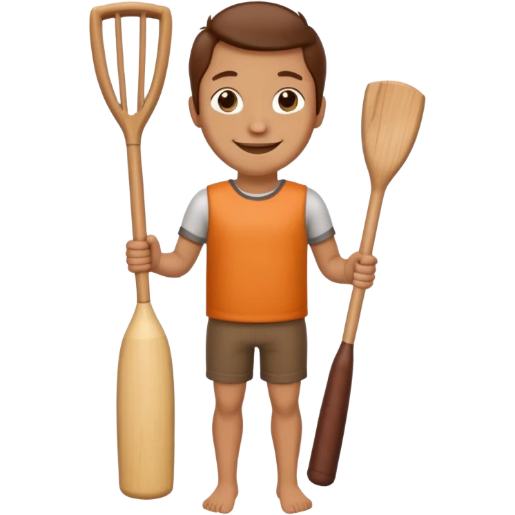 Make a wooden tube with a face and wooden legs and arms and a bat emoji