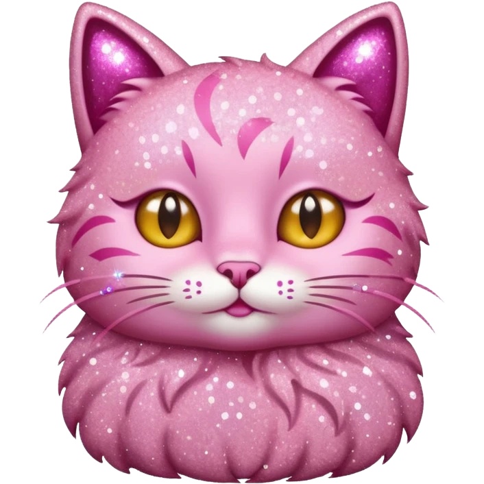 glitter pink cat  emoji