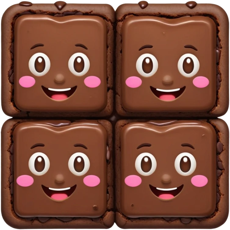 animated brownies with faces emoji