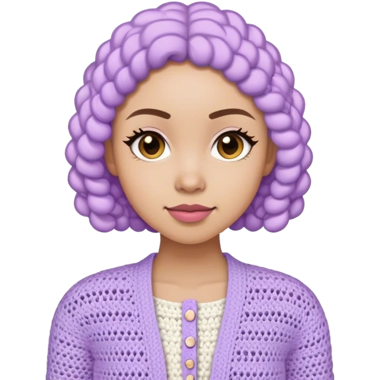 pastel purple women's crocheted cardigan emoji