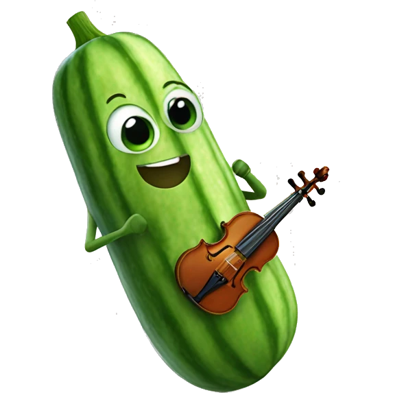 cucumber playing violin emoji