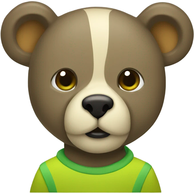 Osito de color verde y amarillo   emoji