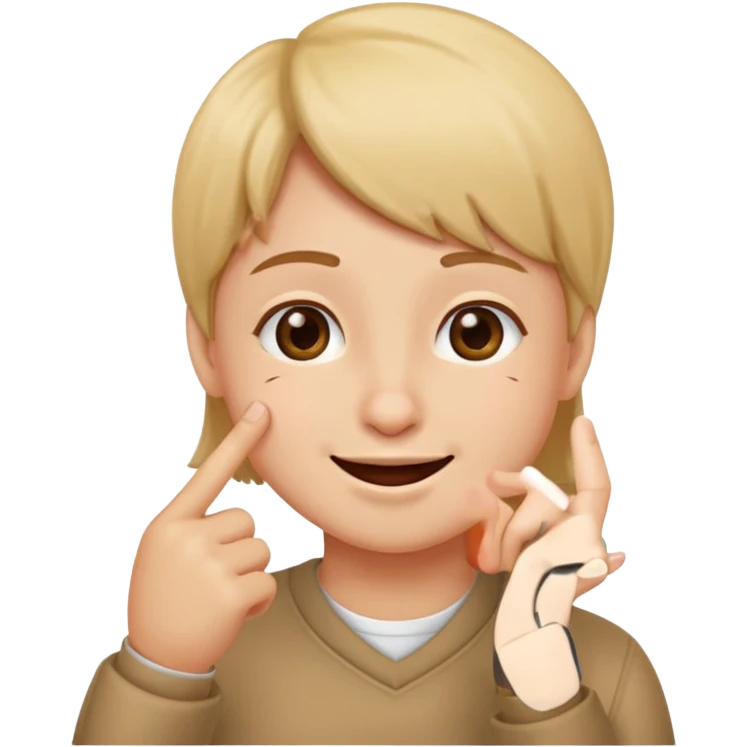 put a finger on the nose twice but In a cute way emoji