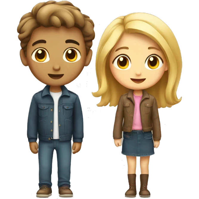 Boy and girl in love emoji