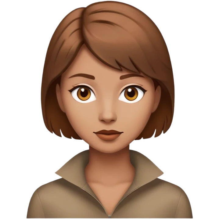 Brown wolfcut hair women  emoji
