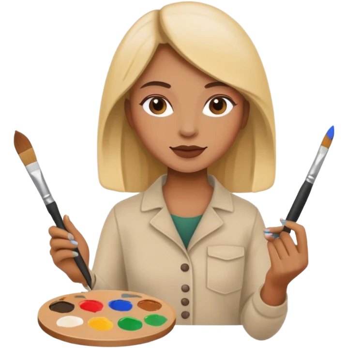 woman artist holding paintbrush and palette emoji