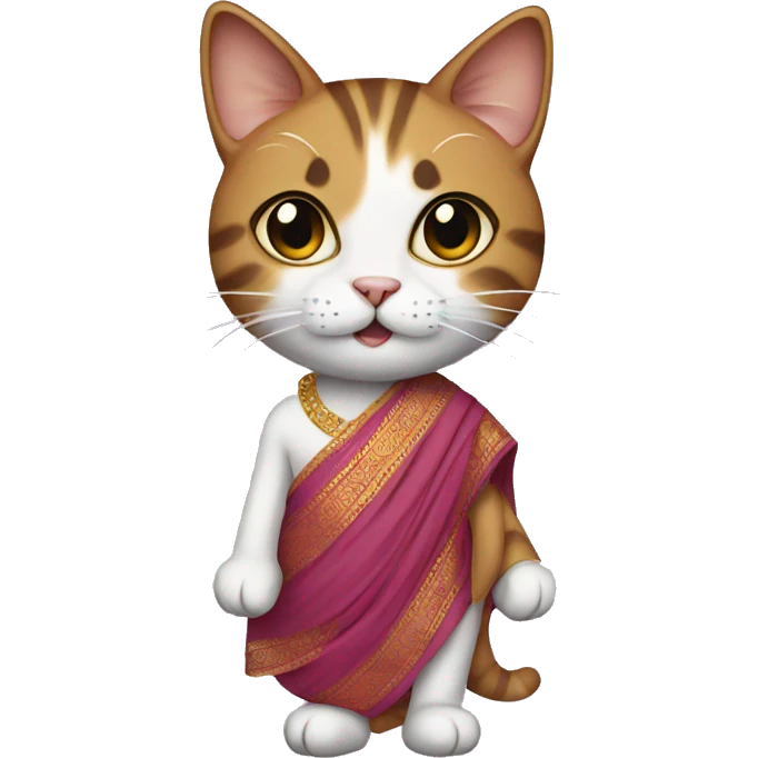 Cat wearing a sari emoji