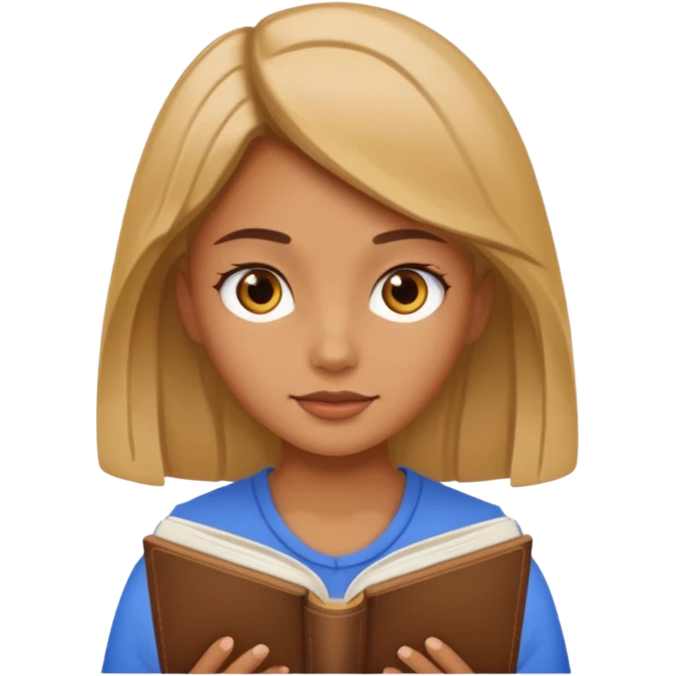 Chica leyendo emoji
