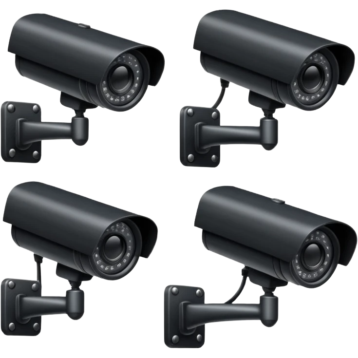 5 CCTV cameras together  emoji
