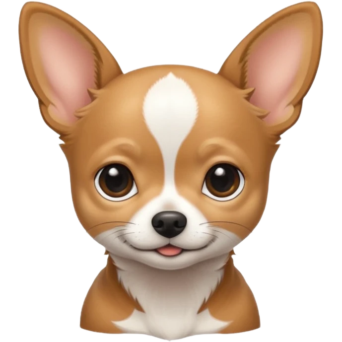 A black and white chihuahua emoji please witha white line on the center of head emoji