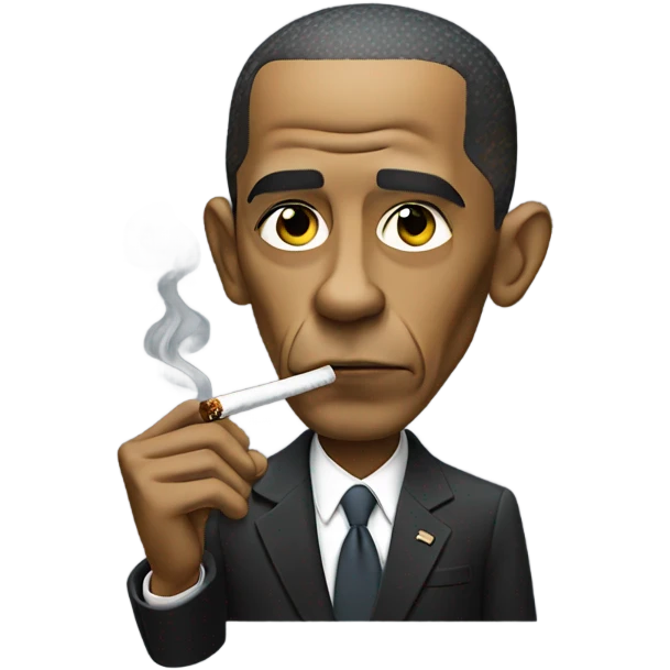 Obama smoking a cig emoji
