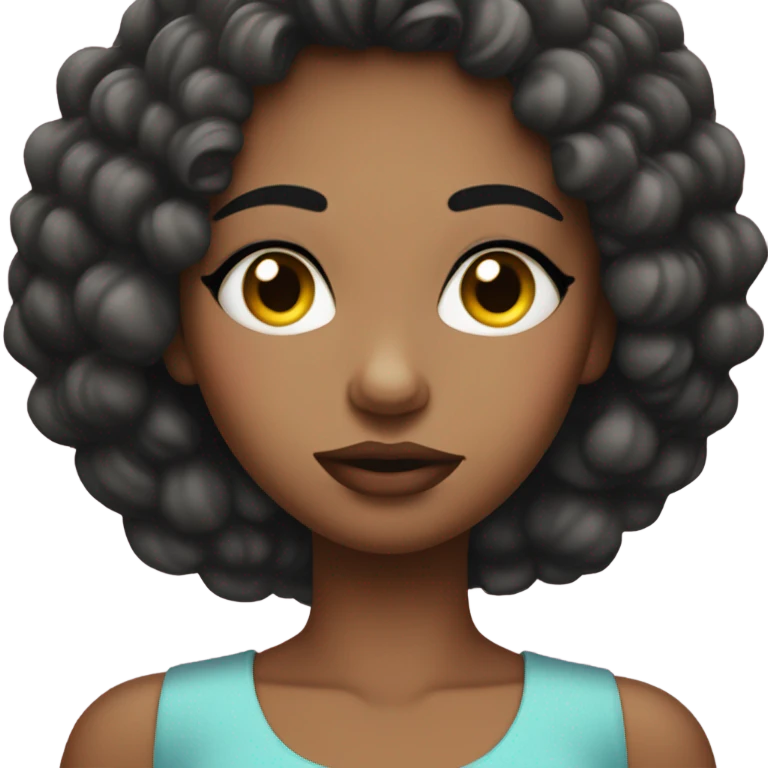 a girl with nails and eyes shut and lips being sassy emoji