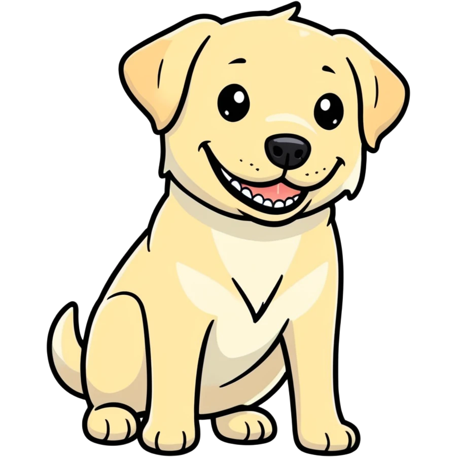 real labrador with white teeth and nice smile  emoji
