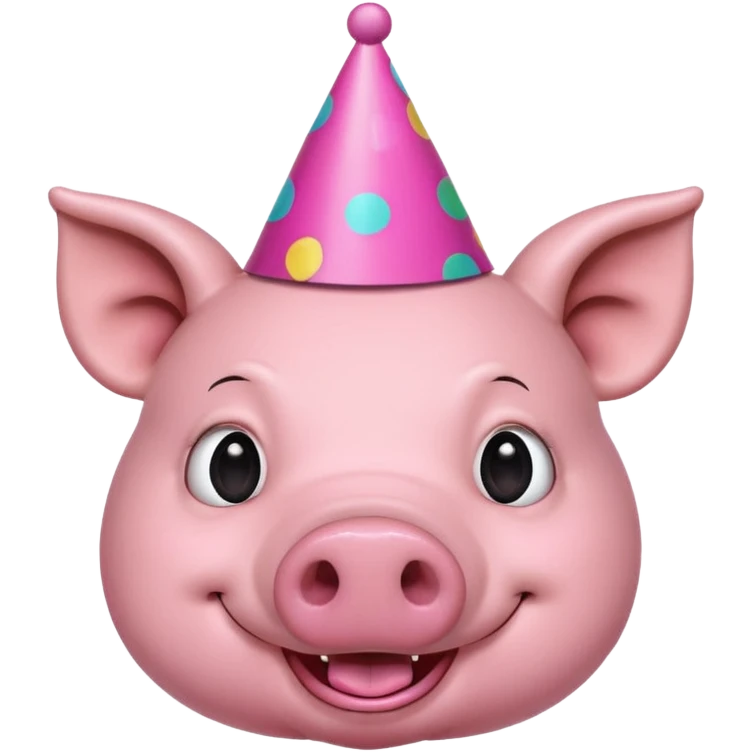 black pig party hat  emoji