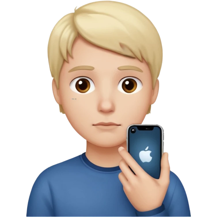 horizontal iphone under the chin emoji
