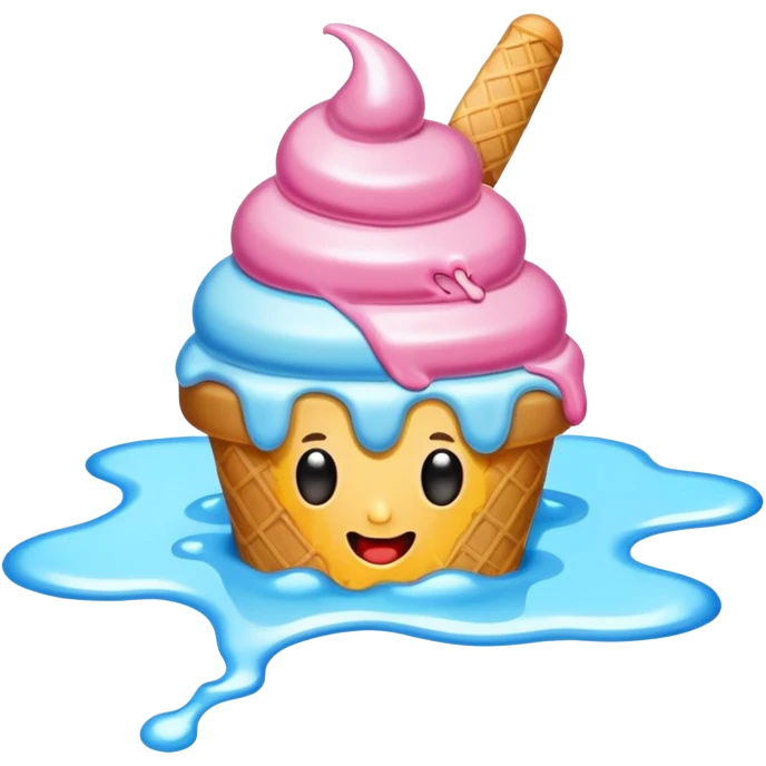 Ice cream fallen on the ground emoji