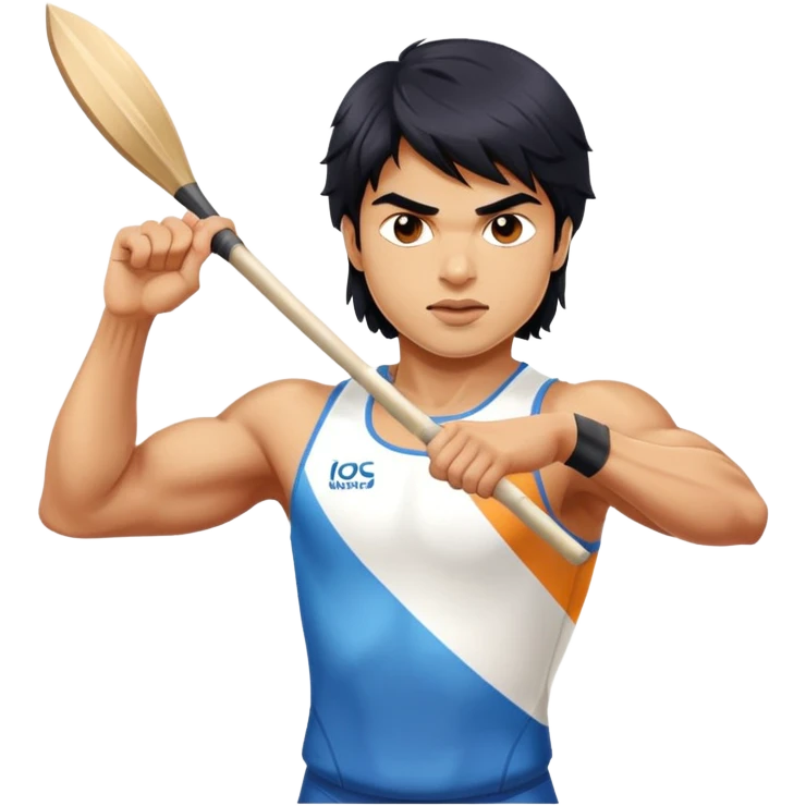 Neeraj Chopra throwing javelin, Indian Olympic gold medalist athlete in action emoji