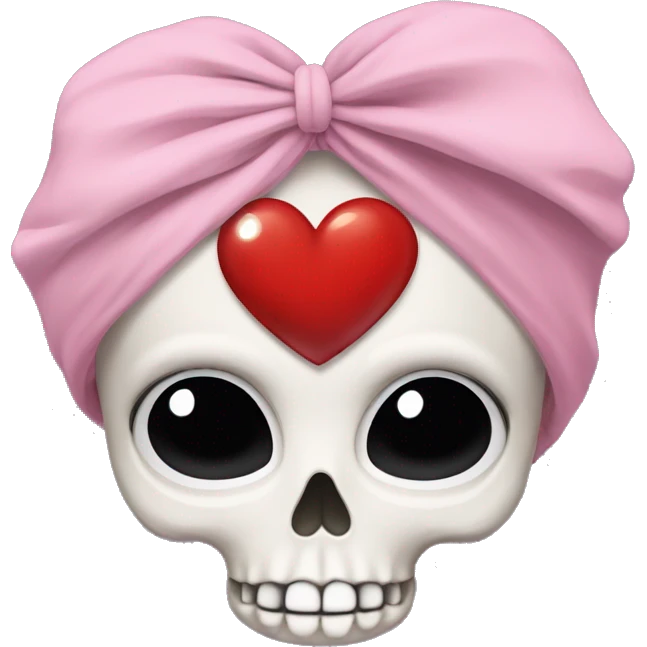 skull with love heart eyes and feminine headpiece emoji