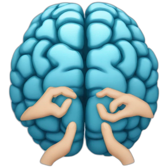 A brain in two hands emoji
