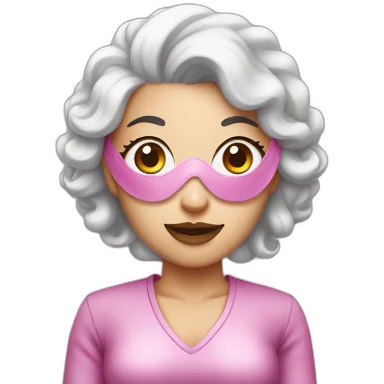 pink hair mistress with an eye mask emoji