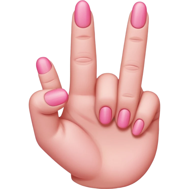 Pink middle finger emoji