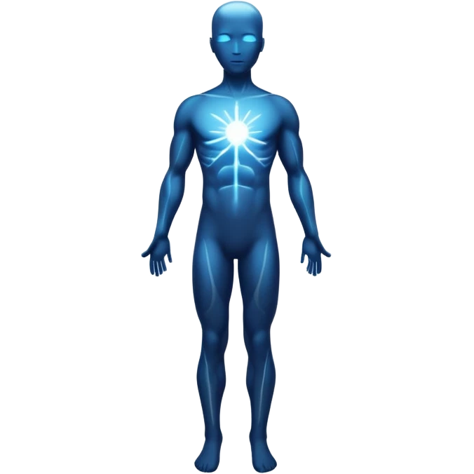 human silhouette with balanced energy lines emoji
