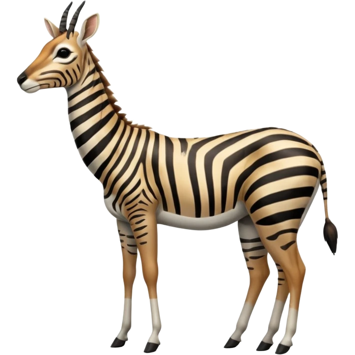 Zebra-antelope-gazelle-hybrid, full body emoji
