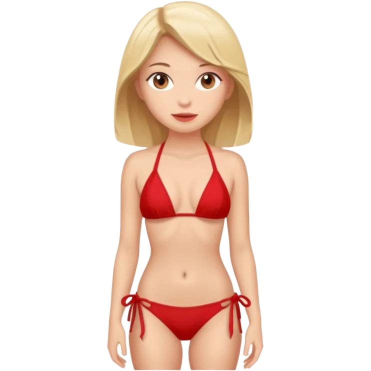 beautiful girl wearing red bikini full body emoji