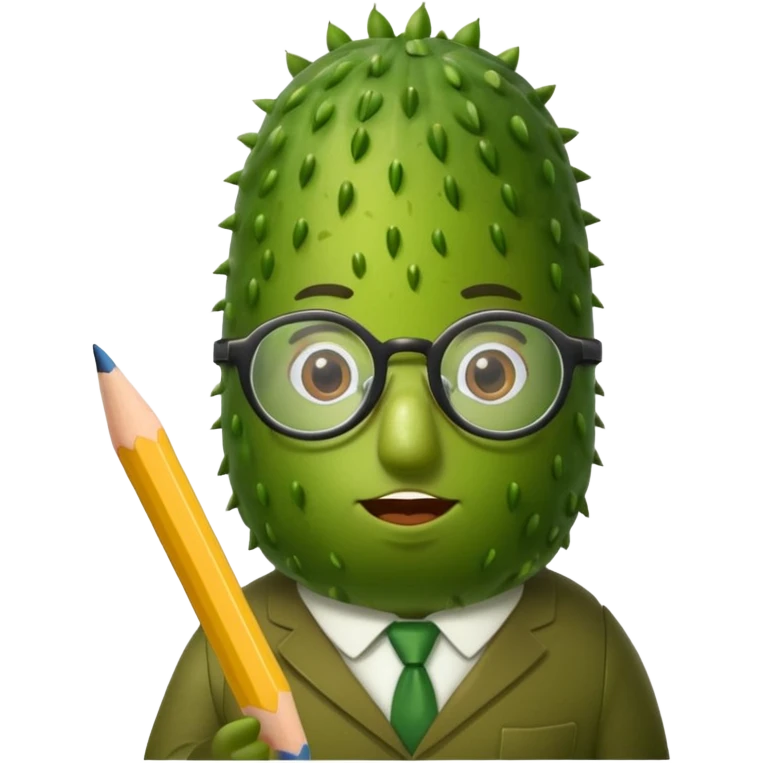 a pickle taking notes emoji