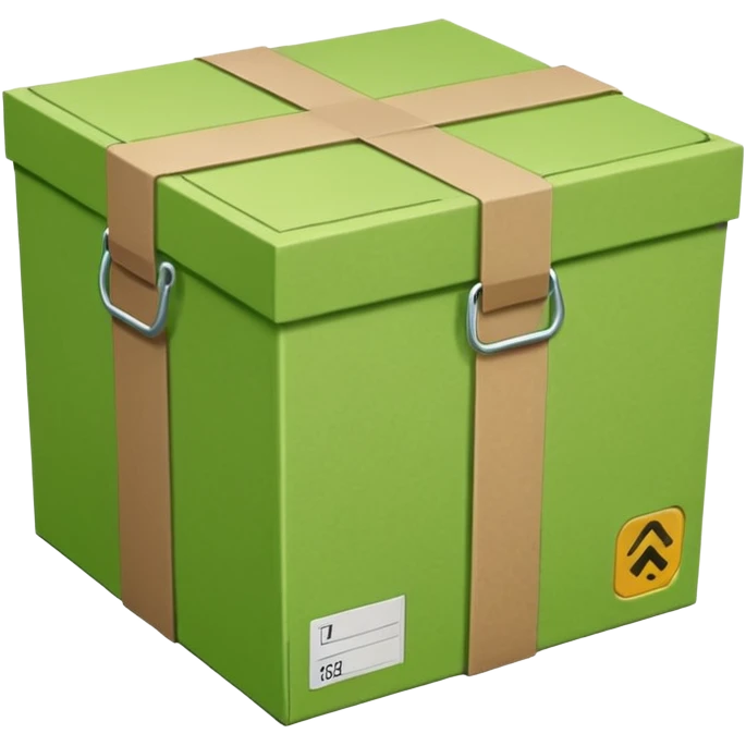 emoji of light green color delivery box  emoji
