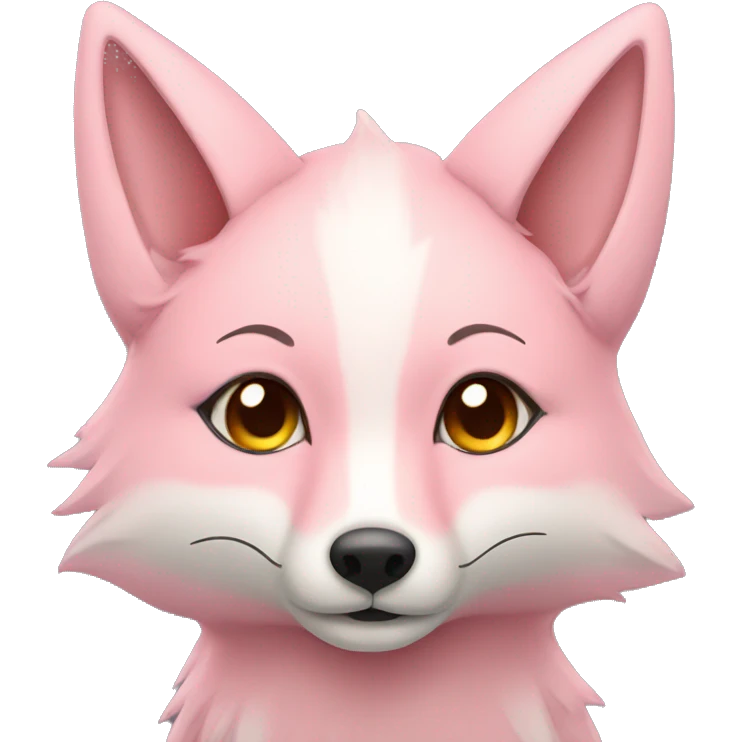 A cute pastel pink fox emoji emoji