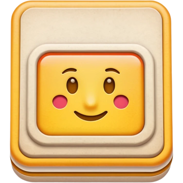 small rectangle stamp with perforated edges, slightly curled corners, subtle paper texture, simple colorful abstract or emblematic design centered on light background, soft lighting, subtle shadows, emoji scale emoji