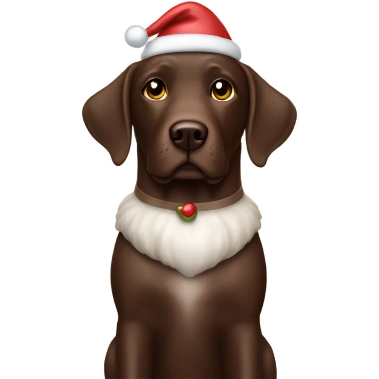 Chocolate Labrador nutcracker holiday  emoji