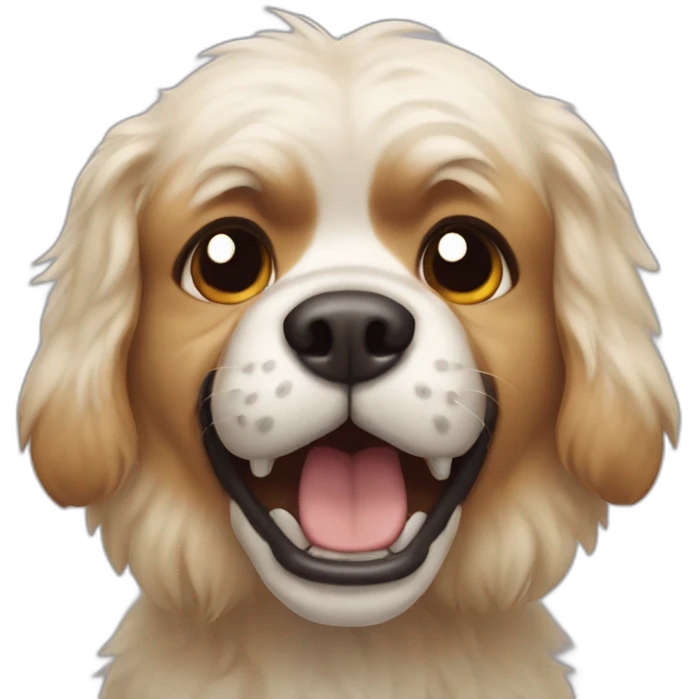 An angry dog with bare gums emoji